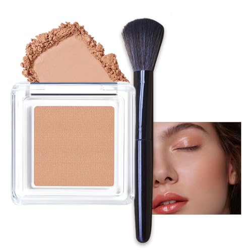 Blushers for Cheeks Make up Blusher, Matte Bronzer Powder Blushes Korean Makeup Blush, Natural Look Long-Lasting Blush, Light Brown Makeup Palette with Brush