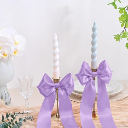 Image of Double Face Light Purple Satin Ribbon 2 inch X 25 Yards for Gift Wrapping Very Suitable for Weddings Party Hair Bow Invitation Decorations and More