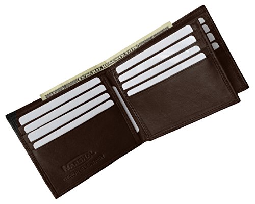 Marshal Men's Multi-Card Compact Center Flip Bifold Wallet wallet, Brown3
