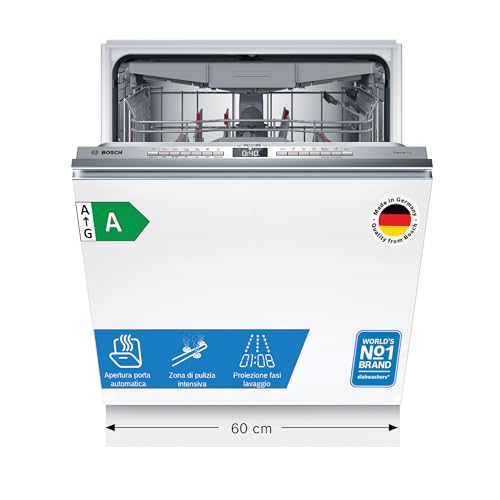 Bosch SMV4ECX31E Serie 4, Lavastoviglie da incasso a scomparsa totale, Home Connect, Extra Clean zone: lavaggio intenso per lo sporco più ostinato, Diagnostica da remoto, TimeLight, 60 cm