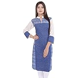 Chichi Indian Women Kurta Kurti 3/4 Sleeve XX-Large Size Printed Straight Blue-Off White Top