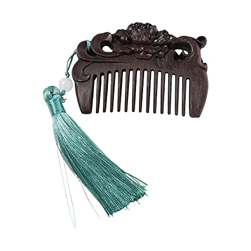 Leadingol Wood Hair Comb for Women - Massage Comb, Natural Wood Scalp Massager with Flowers & Birds Design for Travel & Pocket Use