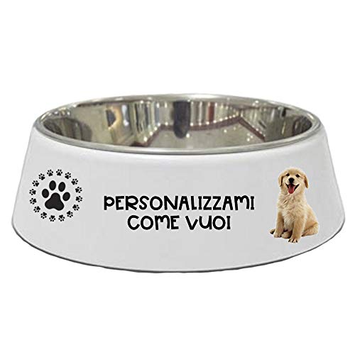 My Custom Style Ciotola polimero + Acciaio 21cm per Cani e Gatti, Personalizzata
