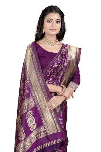 Image of Women's Banarasi Saree Pure Kanjivaram Silk Saree Soft Party Saree collections With Blouse Piece for Wedding saree