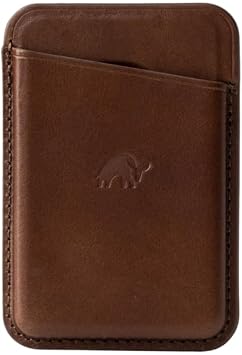 Bullstrap Premium Leather MagSafe Wallet Compatible with All MagSafe iPhone Cases, Terra Brown