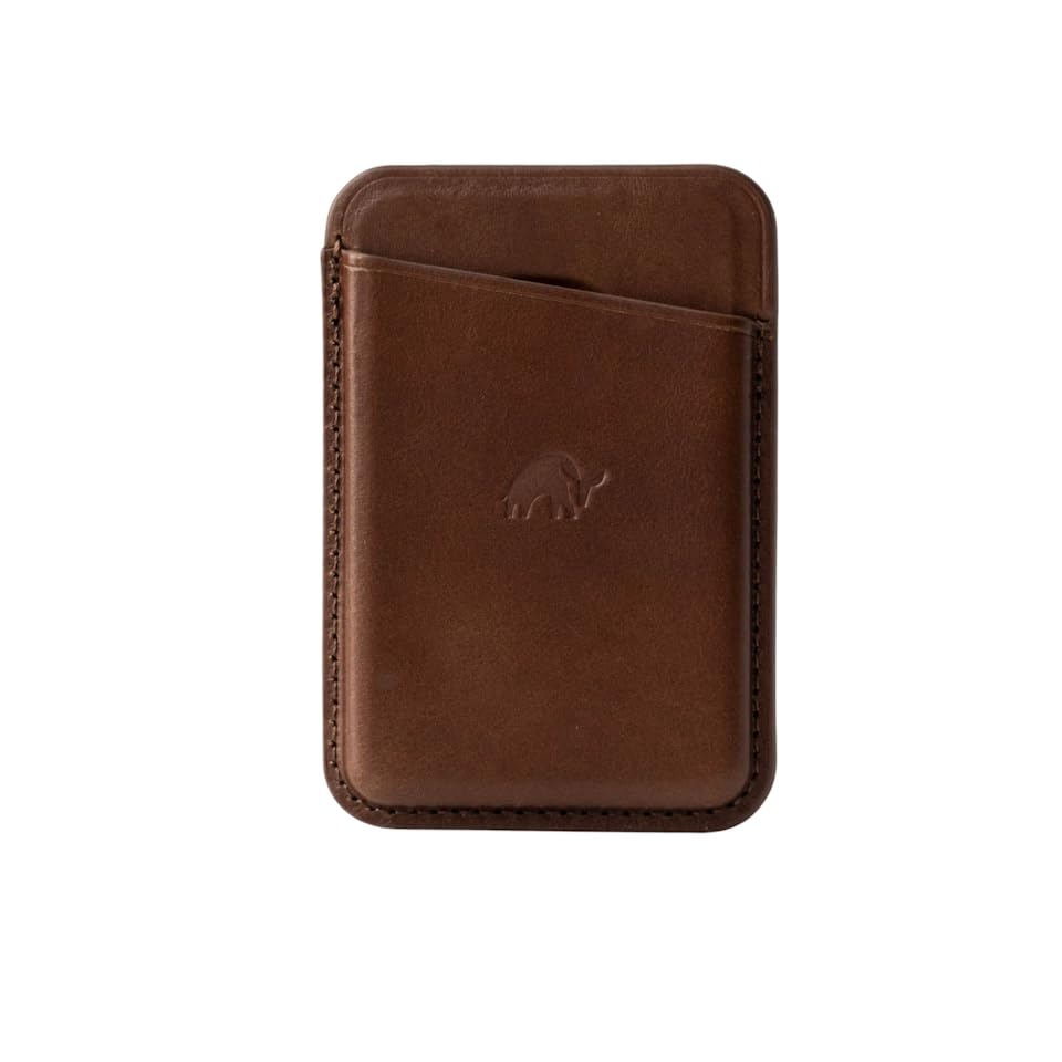 Bullstrap Premium Leather MagSafe Wallet Compatible with All MagSafe iPhone Cases, Terra Brown