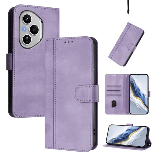 Pzwoxukhov Compatible with Honor 400 Pro Case Cover,Compatible with Honor 400 Pro with Card Slot,Stand Holder,PU Leather flip Shockproof Case Cover Purple