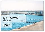 Imán para nevera, San Pedro del Pinatar, Murcia, España, Circle Fish Growing An Area of Fish Farms in San Pedro Del Pinatar Harbor