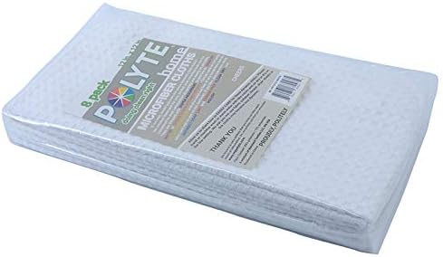 Miniatura 6 de POLYTE Paño de cocina de microfibra ultra premium con textura de gofre, paquete de 8 (30x30 cm, blanco)