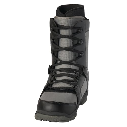 Image of 5th Element Men's Lace and Dial Snowboard Boots, Lace Black, 6 | Waterproof Liner, Secure Fit, Rubber Outsole, Designed for Beginner and Intermediate All-Mountain Snowboarders
