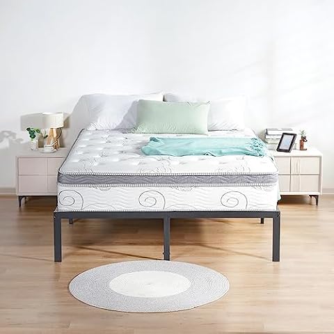 Olee Sleep Queen Mattress, 12 Inch Hybrid Mattress, Gel Infused Memory Foam, Pocket Spring for Support and Pressure Relief, CertiPUR-US Certified, Bed-in-a-Box, Firm, Queen Size Cover