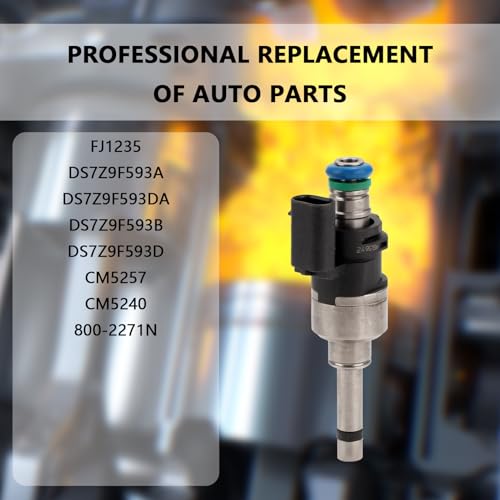 Set of 4 Fuel Injectors - Compatible with Ford Escape 2017-2019 Fusion 2014-2020 1.5L L4 Turbo VIN:D - Replaces FJ1235 DS7Z9F593A CM5257 by NECATUO - Image 2