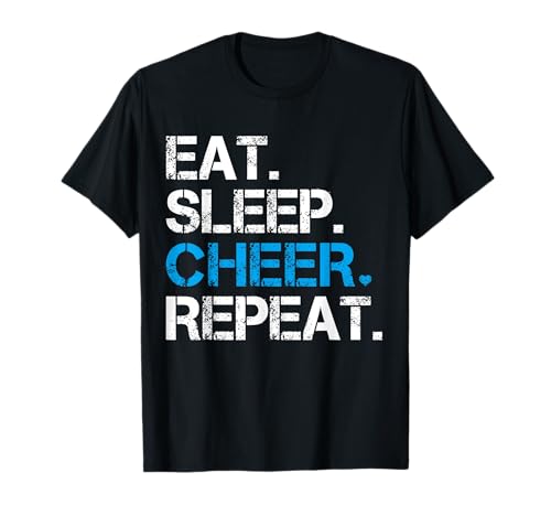 Eat Sleep Cheer Repeat Cheerleading - Camiseta de porrista Camiseta