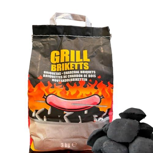 CABLEPELADO Briquetas de Carbón para Barbacoa, 3kg