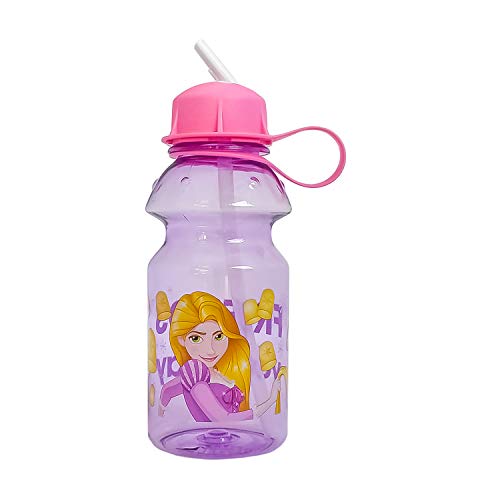 Zak Designs PRXH-K870-F Disney Princess 14 oz. Water Bottle with Flip Straw, Rapunzel