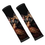 UOYO 2PCS Car Seat Belt Pad Cover Dog German Shepherd Soft Comfortable Shoulder Strap Pads Animal Pattern Cushion Pad Protector Accessories for Cars or Backpack