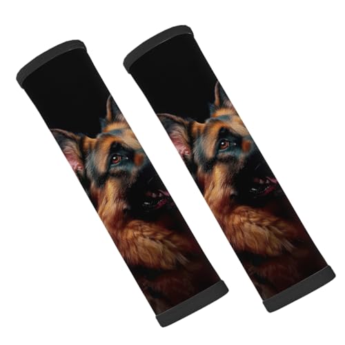 UOYO 2PCS Car Seat Belt Pad Cover Dog German Shepherd Soft Comfortable Shoulder Strap Pads Animal Pattern Cushion Pad Protector Accessories for Cars or Backpack