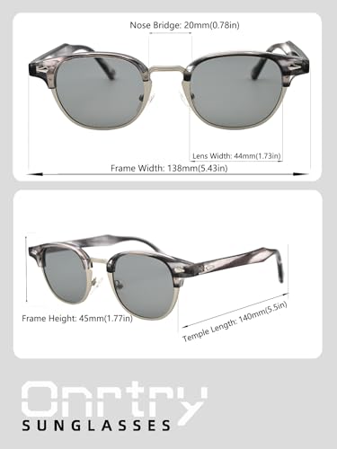 Image of Onrtry Classic Polarized Sunglasses for Men Women Semi-Rimless Frame Sun Glasses Fashion Retro Designer Shades