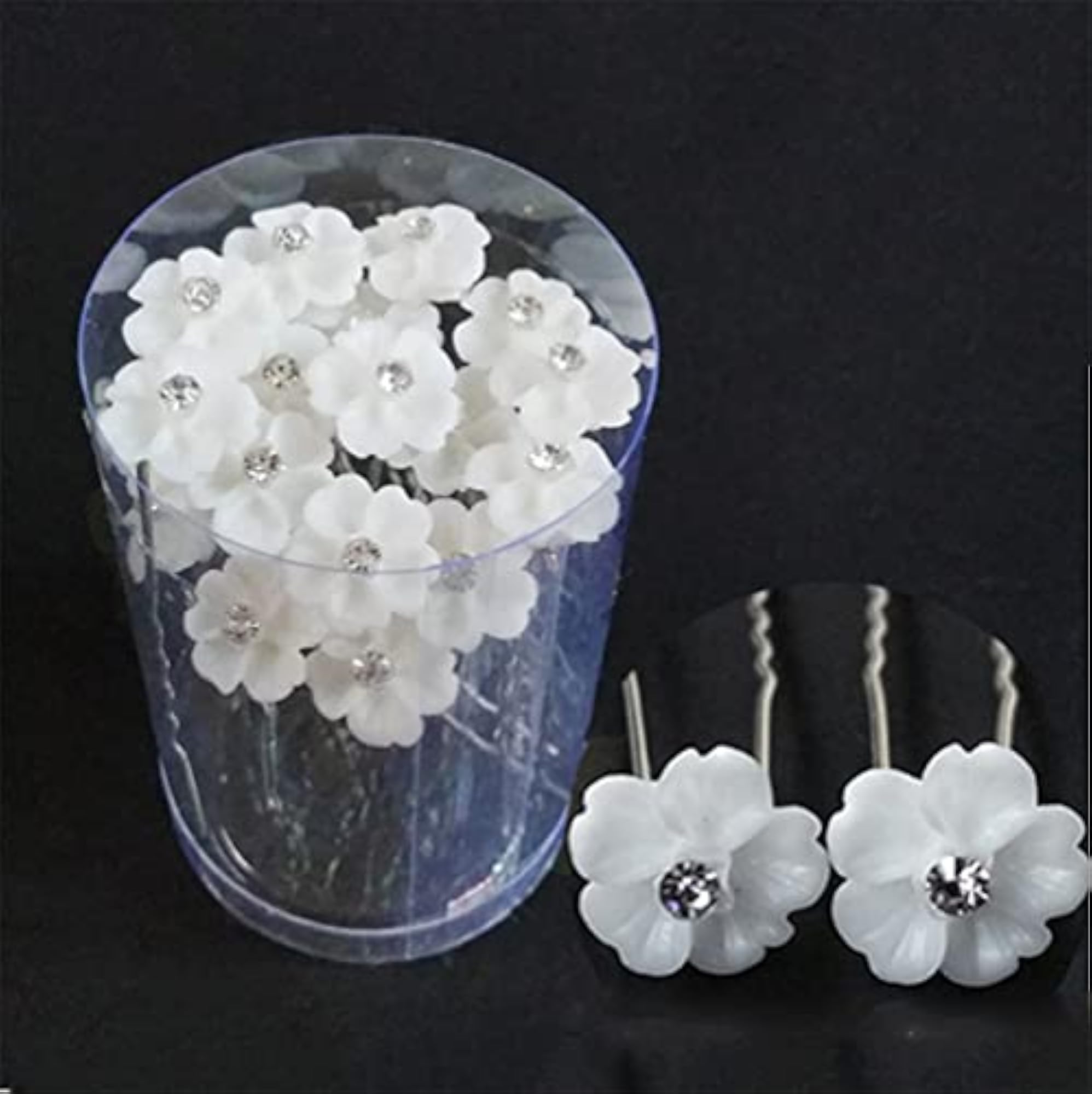 20 Pcs Diamond White U Hair Hosta Bride Set