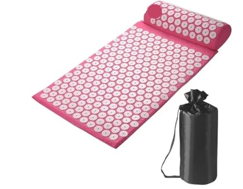 Estera de yoga con acupresión para aliviar tensión de espalda en color rojo