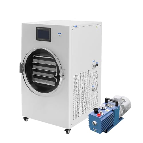 HNZXIB -35℃ Freeze Dryer Machine with Rotary Vane Vacuum Pump, Vacuum Sublimation Precise Control, 6L Capacity, Industrial Freeze Dryer Versatile for Lab, Food & Small Business Use