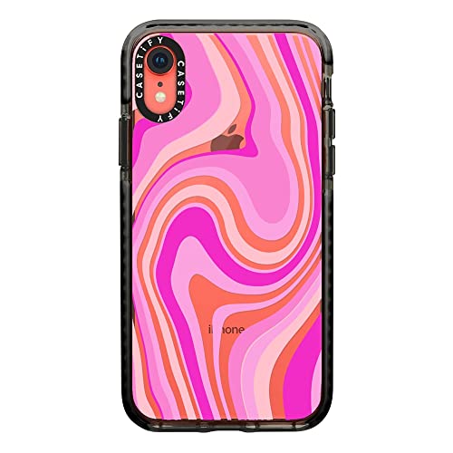 Casetify Impact Case For Iphone Xr - Pink Swirls - Clear Black #TOP6