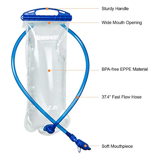 Bexiga, Andoer Bexiga de hidratação para esportes ao ar livre 2 litros à prova de vazamento de água