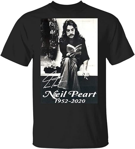 SHIXUED Men's Mokatee Neil_Peart 1952 2020 Signature T-Shirt Black XL