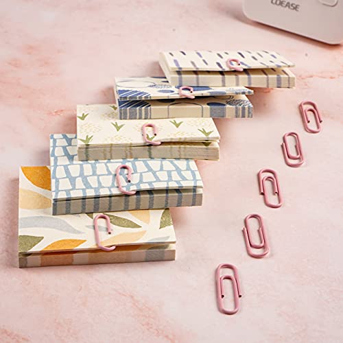 DANRONG 97 PCS Office Supplies for Women, Paper Clips, Binder Clips and Push Pins Set, Paperclips Thumb Tacks School and Home Desk Supplies, Desk Organized (Pink)