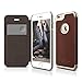 iPhone 6S Case, elago [Leather Flip][Brown / Champagne Gold] - [Card Slot][Screen Protection][Premium Hybrid Construction] - for iPhone 6/6S