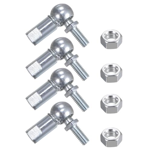 uxcell 4pcs CS10 M6 Angle Ball Joint, M6x1.0 Right Hand Thread, A3-Steel Self-lubricating Ball Socket End Fitting by uxcell - Used condition - US$7.83