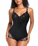 Werena Tummy Control Shapewear Bodysuit for Women Sculpting Bodysuits Lace Slimming Body Shaper Brie