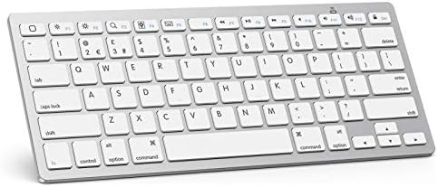 OMOTON Ultra-Slim Bluetooth Keyboard for iPad 10.2(9th/ 8th/ 7th Generation)/ 9.7, iPad Air 4th Generation, iPad Pro 11/12.9, iPad Mini, and More Bluetooth Enabled Devices, White
