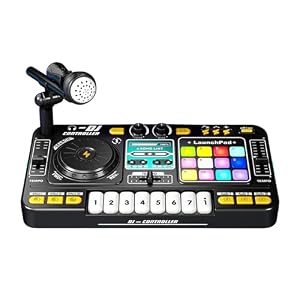 DJ Controller Player Electronic Keyboard BT DJ Mixer Table with Adjus.. | DJ Controller Player Electronic Keyboard BT DJ Mixer Table with Adjustable Microphone Dynamic Lighting Effects (Black)
