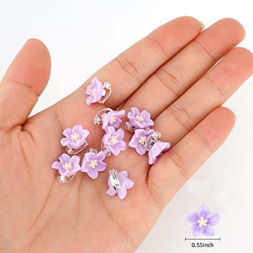 Yission 20Pcs Mini Flower Hair Clips For Girls Women Cute Hair Pins Small Hair Clips Lily Flower Clips For Hair Wedding Hair Barrettes Bridal Hair Accessories For Girls Women Purple #TOP5