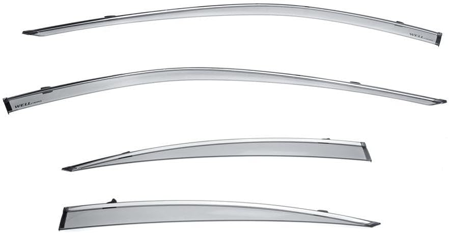 WellVisors Window Visors Wind Deflectors Compatible with Lexus 2019-2025 ES350 ES300h with Chrome Trim Rain Guards 3-847LX024