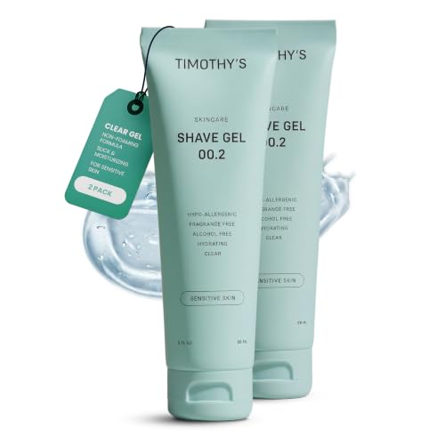 Timothy's Unscented, Moisturizing & Alcohol-Free Shave Gel - 3 oz, 2 pack