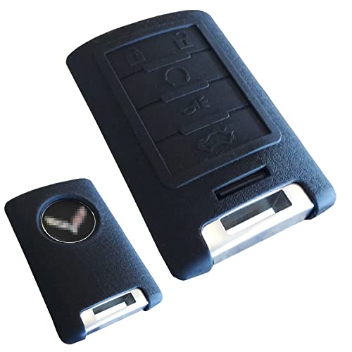 Ijdmtoy Black Soft Silicone Smart Key Fob Cover Case, Compatible With Cadillac Escalade Ats Cts Dts Xts Srx, Compatible With Chevy C7 Corvette, Etc #TOP11