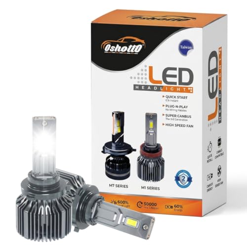 Image of Oshotto M1 Series HB4 /9006 /H10 /HB3 /9005 150 Watt (75W+75W) LED Headlight /Foglight Bulb, 15000Lumens 6500K Cool White, with 2 Year Warranty (Pack of 2)