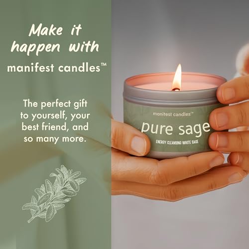 White Sage Candles for Cleansing House Negative Energy, 45 Hour Burn, Pure Sage Smudge Candle, Positive Energy Meditation Candle, Aromatherapy Candle, Spiritual Gifts, Healing Sage - Image 4