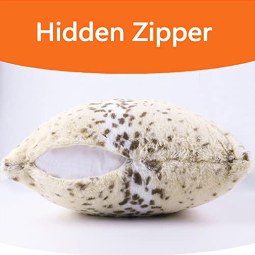 Entua BZ-LEOPARD-18 Faux Fur Snow Leopard Cheetah Skin Soft Plush Safari Wild Animal Fur Print Throw Pillow Cover Case Super Cozy Natural Decorative Cushion Covers thumb #3
