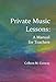 Private Music Lessons: A Manual for Teachers