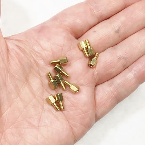 M01001-10 MOREZMORE 10pc Threaded Brass Hex Connector M3x5 M3*5+6 M3 5mm+6 Male Female for Ball Socket Stop Motion Puppet Armature Humanly Posable Armature Parts HPA