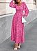 KIRUNDO Wedding Guest Dresses for Women Spring 2026 Long Sleeve Smocked Floral Flowy A Line Boho Maxi Dress Fashion Clothing (Rose Red, Medium)