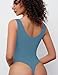 Avidlove Women Bodysuits Sleeveless Tank Top Deep V Bodysuit Thong Body Suit Going Out Double Lined (Dark Blue, S)