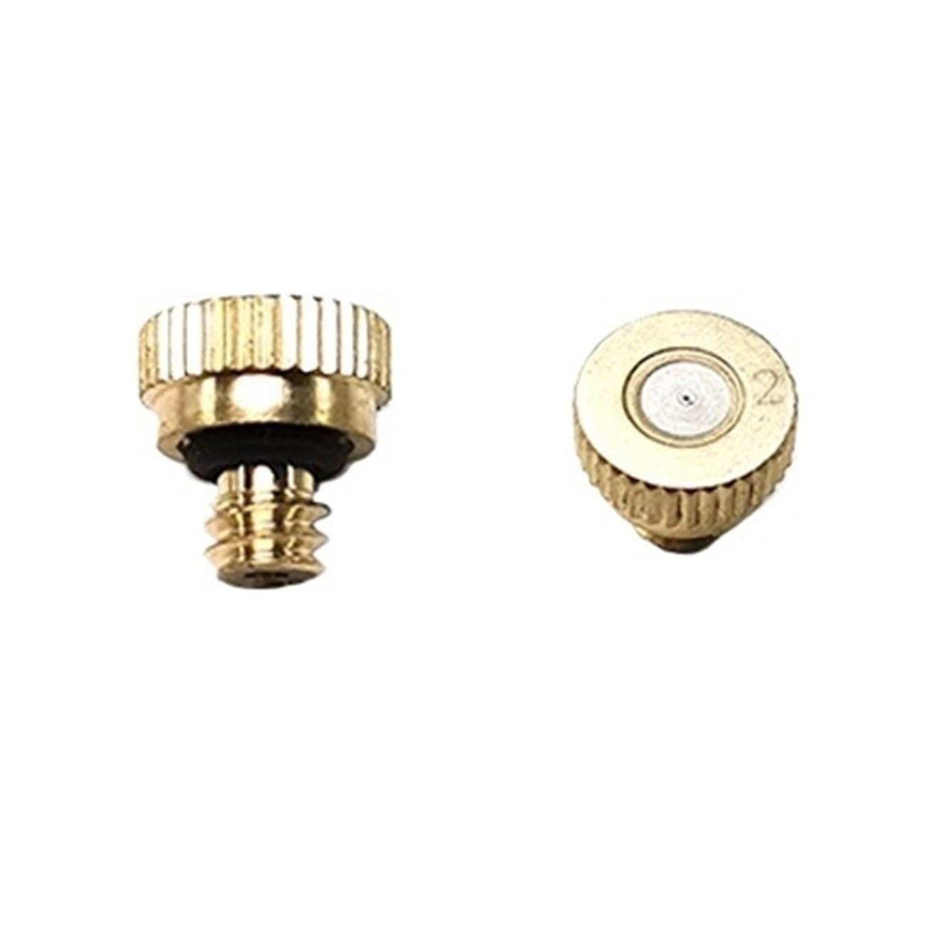 Brass Mister Nozzles 20Pcs Threaded Brass Misting Nozzle 0.1-0.8mm Orifice Water Mister Parts Fog(0.2mm)
