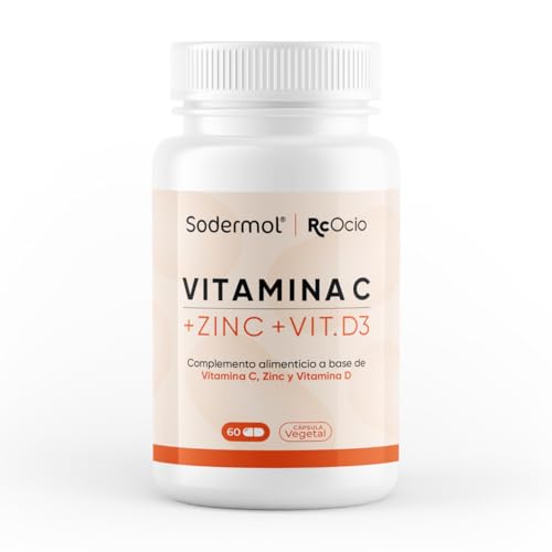 Vitamina C con zinc en capsulas veganas/Complejo vitaminico vitamin c con zinc de 1000mg por toma para hombre/mujer y niños para potenciar nuestras defensas de una forma natural