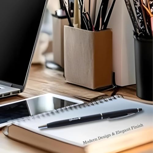 Image of Personalized Pen with Name Engraved I Metal Classy Customized Roller Ball Pens I Comfortable to Hold & Write I Gift for Men & Women Birthday Corporate Gifting (Black Cross Pen)