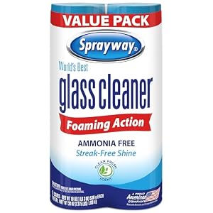 Sprayway Glass Cleaner Foaming Aerosol Spray, 19oz, Pack of 2 | Ammonia-Free, Streakless, Fast-Acting | Cleans & Polishes Glass Surfaces | Fresh Scent, Removes Fingerprints, Dust, Dirt, Smoke Film