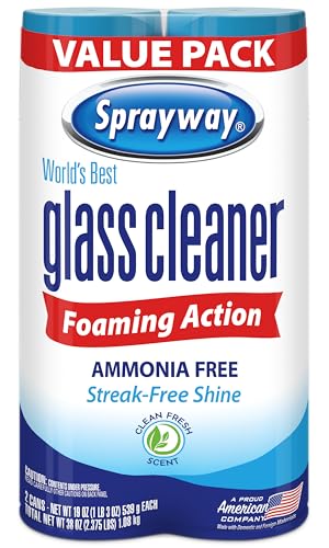 Sprayway Glass Cleaner Foaming Aerosol Spray,...